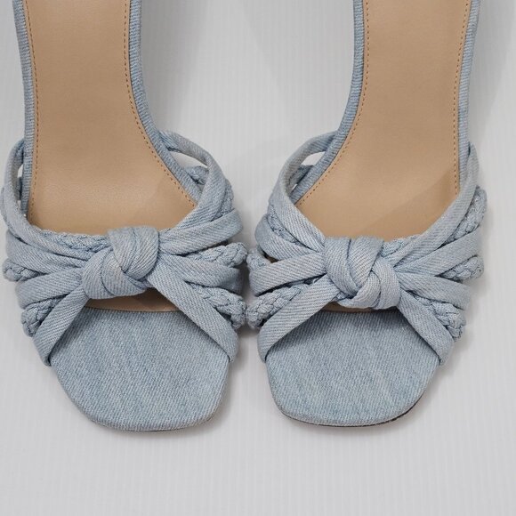 Veronica Beard Misa Sandal Braided Slide Knotted Light Blue Denim Size 11 - Picture 5 of 13